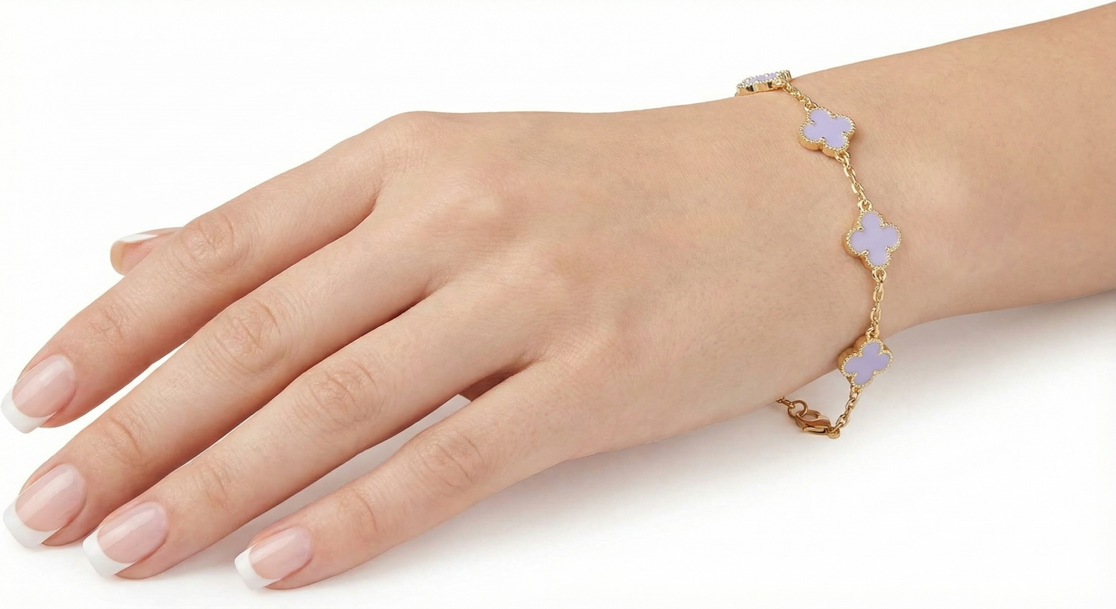 luxury purple clover charm bracelet gold plated designer bracelet for women