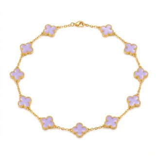 luxury purple clover charm bracelet gold plated designer bracelet for women