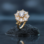 luxury gold plated multicolor ring