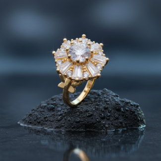luxury gold plated multicolor ring