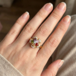 luxury gold plated multicolor ring