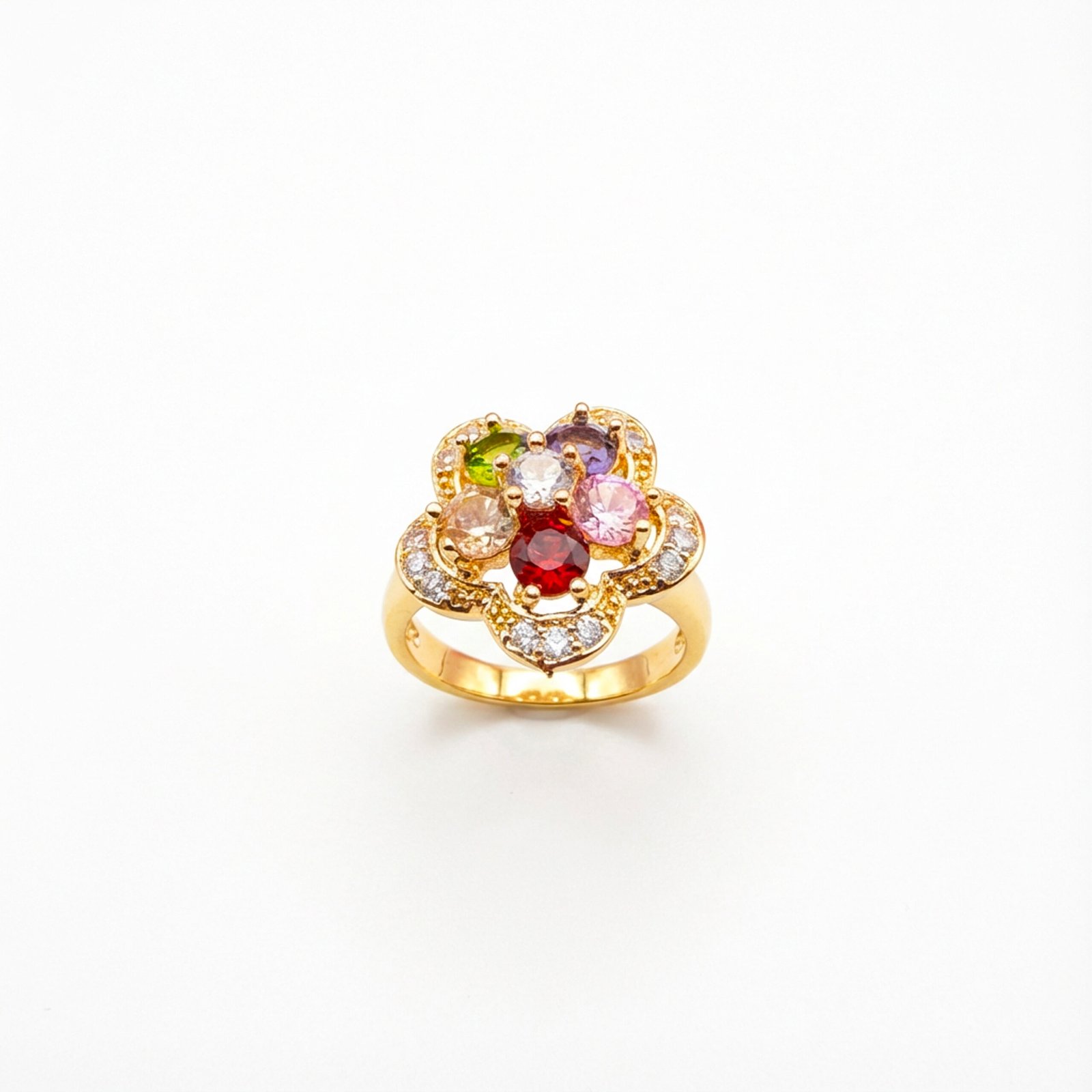 luxury gold plated multicolor ring luxury gold plated multicolor ring