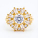 luxury gold plated multicolor ring