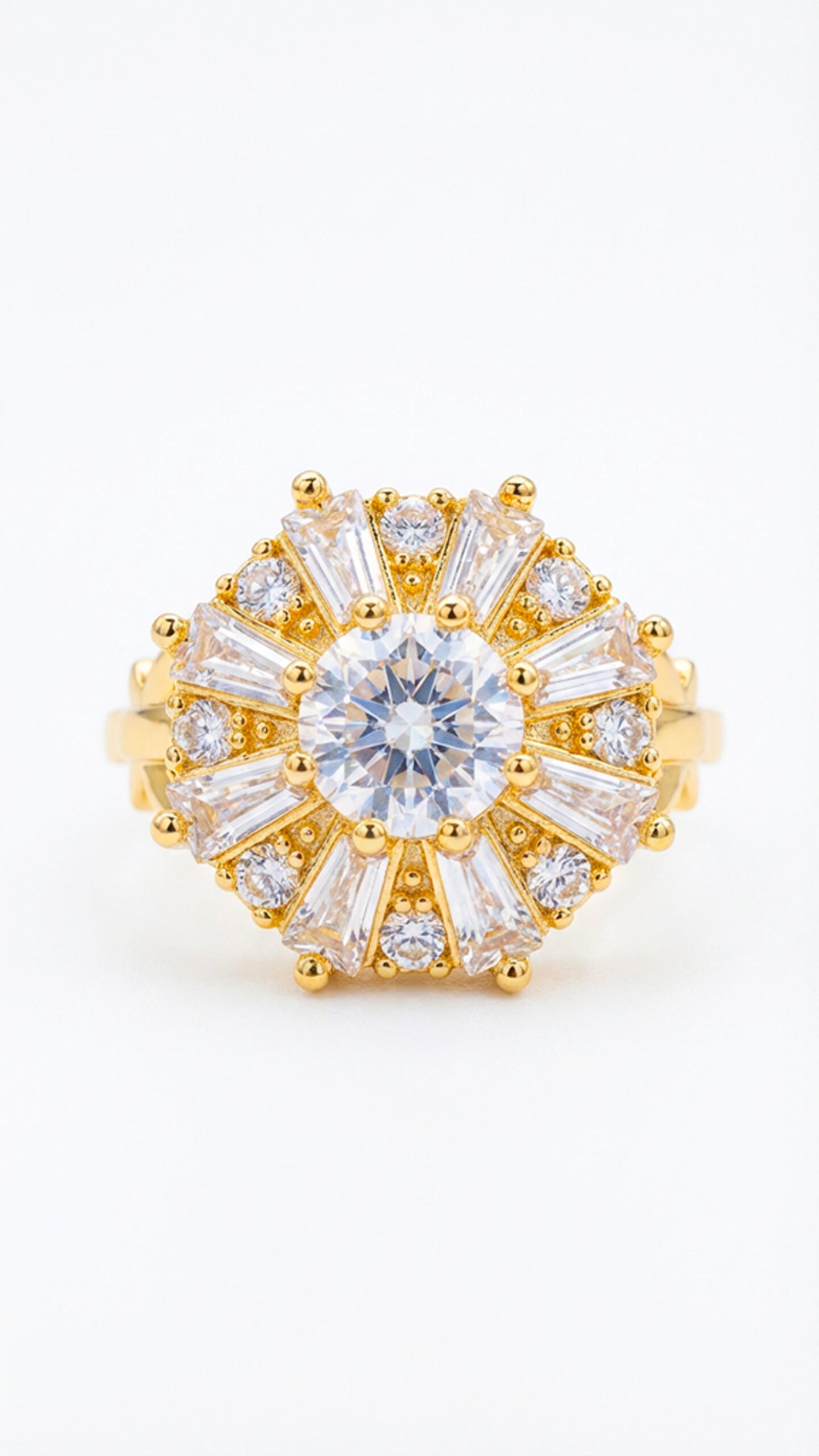 luxury gold plated multicolor ring