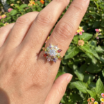 luxury gold plated multicolor ring