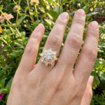 luxury gold plated multicolor ring