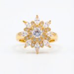luxury gold plated multicolor ring