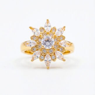 luxury gold plated multicolor ring