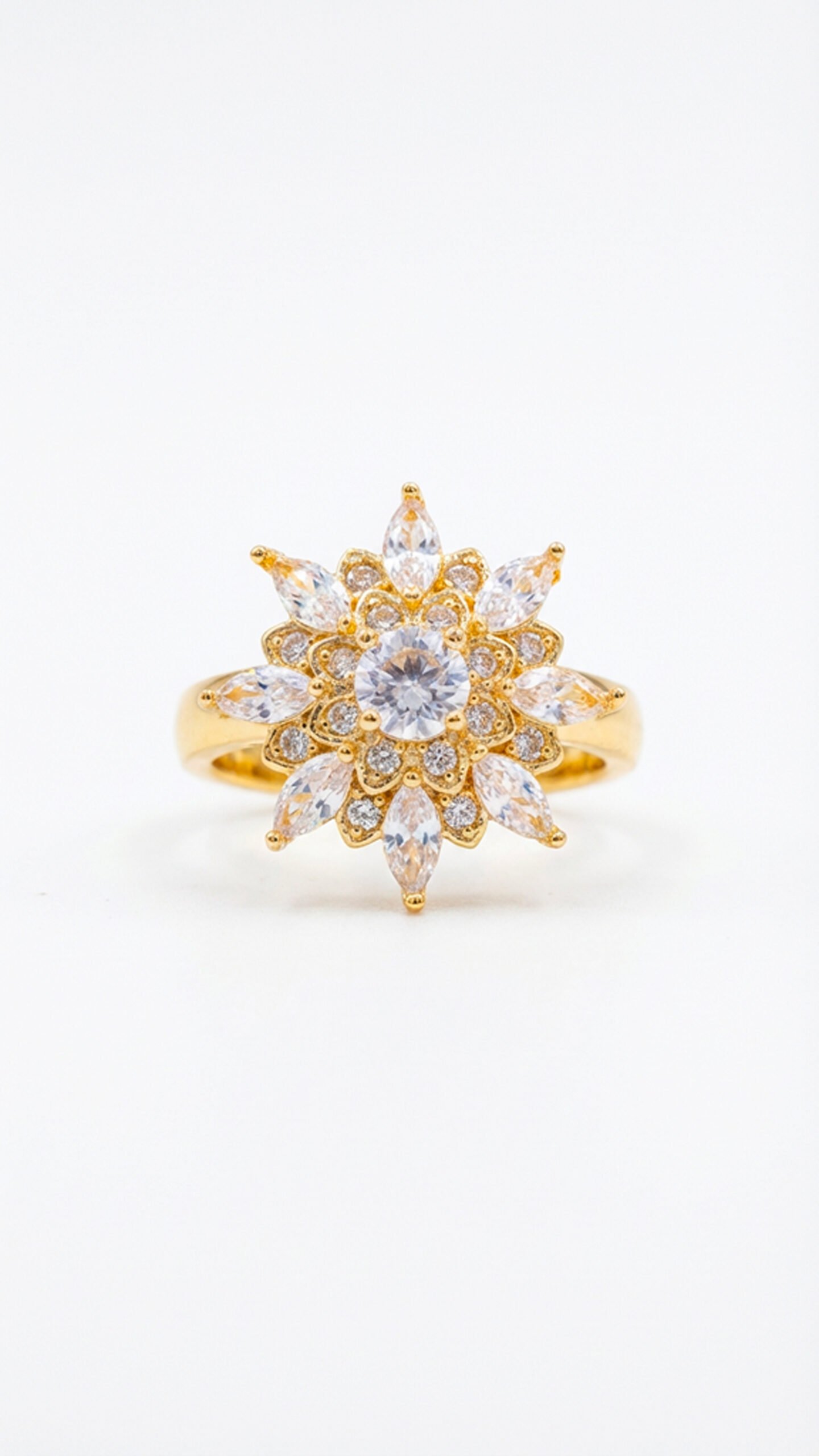 luxury gold plated multicolor ring