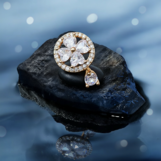 luxury gold plated multicolor ring