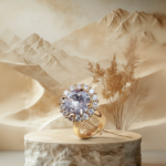 luxury gold plated multicolor ring