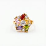 luxury gold plated multicolor ring
