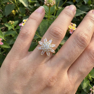 luxury gold plated multicolor ring