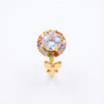 luxury gold plated multicolor ring