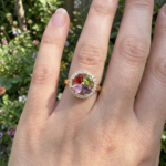 luxury gold plated multicolor ring
