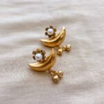 Minimal Crescent Floral Earrings | Urban Elegance Collection