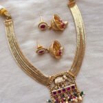Antique Gold Polish Elephant Motif Necklace Set
