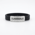 Diamond Edge Silver Men's Stretch Bracelet