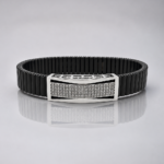 Elegant Crystal Silver Men's Stretch Bracelet