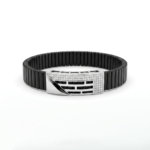 Elite Crystal Silver Men's Designer Bracelet