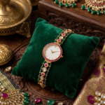 Emerald & Ruby Heritage Kundan Bracelet Watch For Women