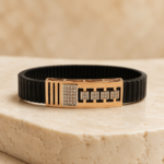 Rose Gold Crystal Stretch Men's Bracelet