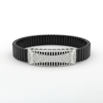 Royal Crystal Silver Men's Stretch Bracelet