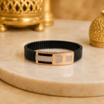 Royal Greek Pattern Rose Gold Crystal Men's Bracelet