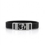 Sacred Om Silver Crystal Men's Bracelet