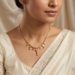 Teardrop Cz Gold-Tone Dokiya Necklace With Designer Charms