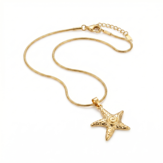 Gold Starfish Pendant Necklace
