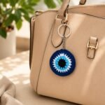 Handmade Crochet Evil Eye Keychain – Protective Nazar Key Ring Charm For Keys, Bags & Backpacks