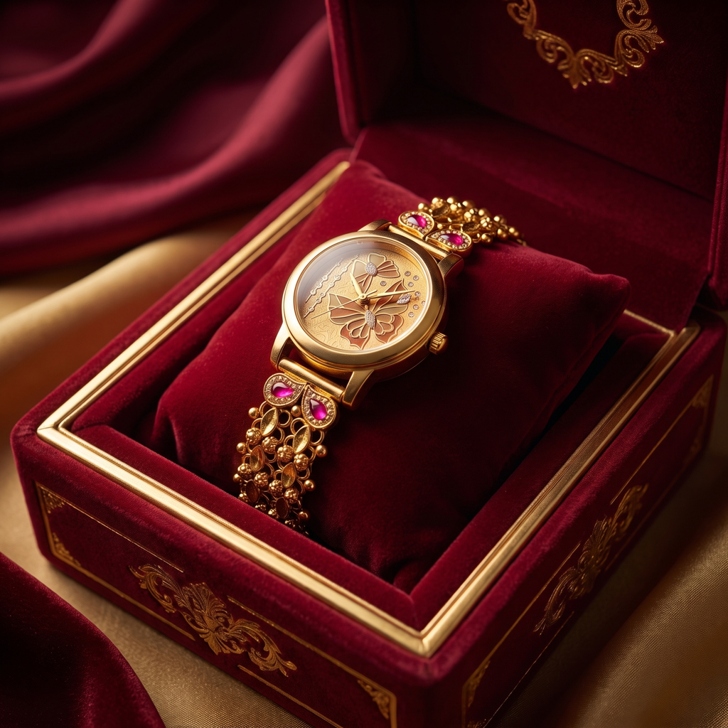 crimson-butterfly-enamel-gold-dial-watch-5