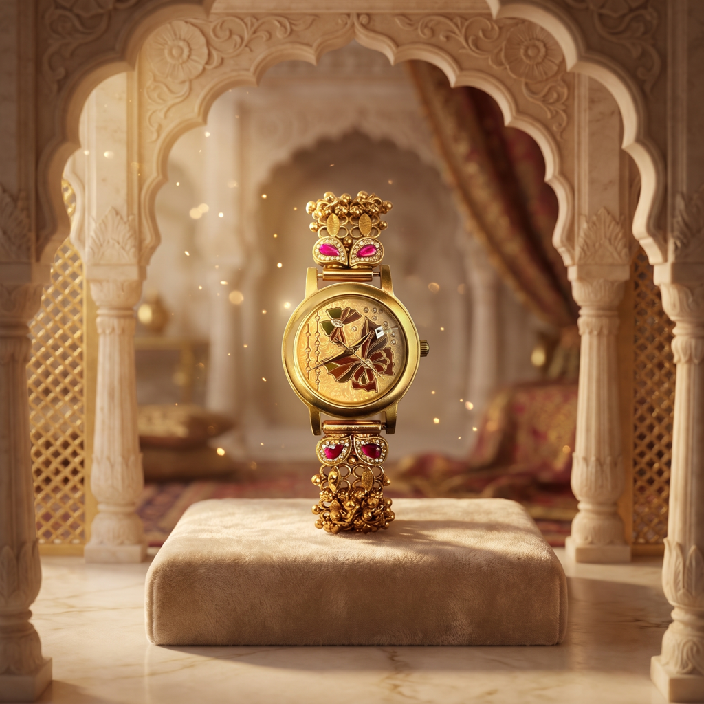 crimson-butterfly-enamel-gold-dial-watch