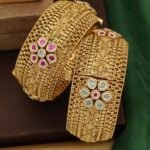 Antique Heritage Brass Bangles with Stones - Traditional Handcrafted Kada