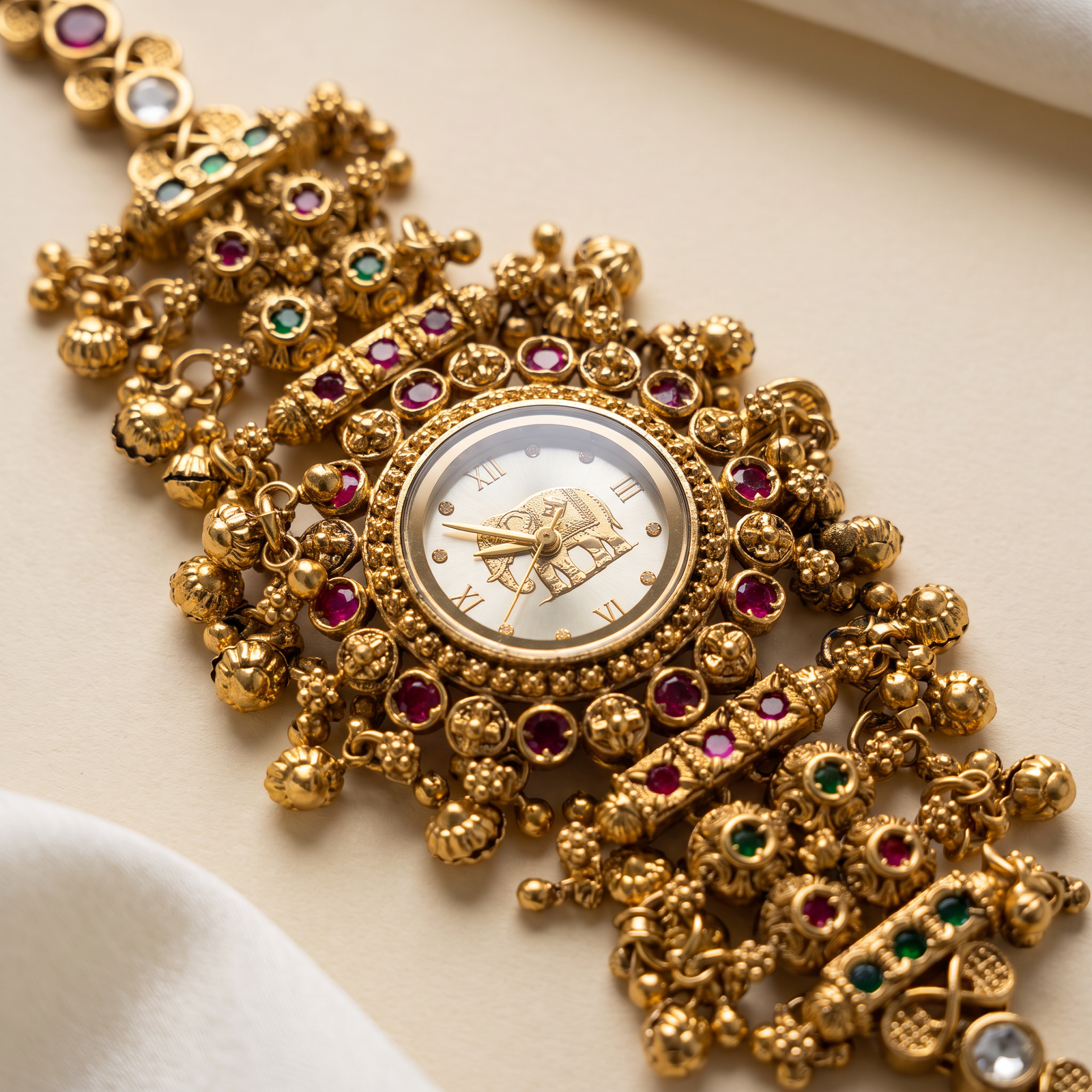 Temple Bracelet Watch for Women - Ivory Dial