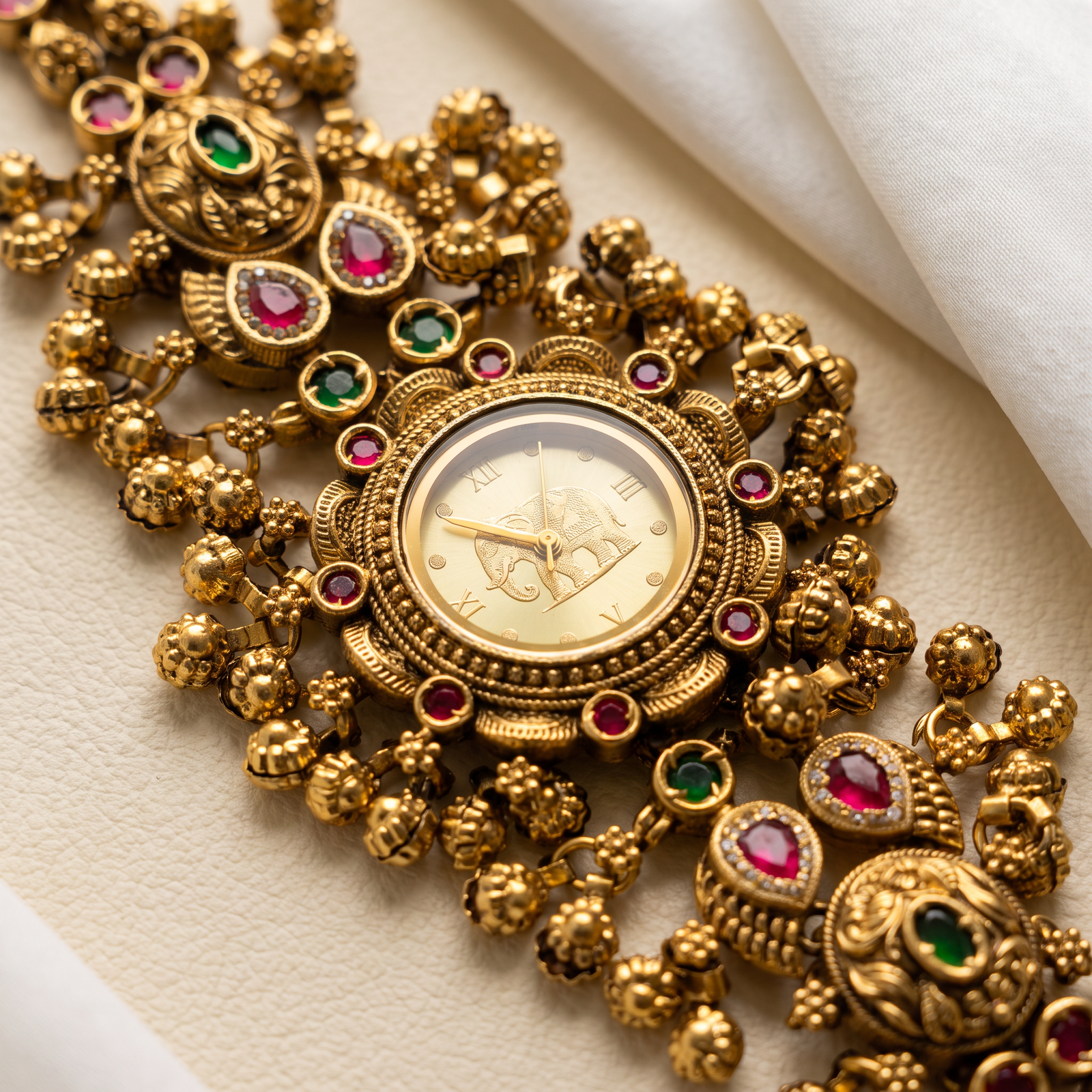 Temple Bracelet Watch for Women - Gold Dial